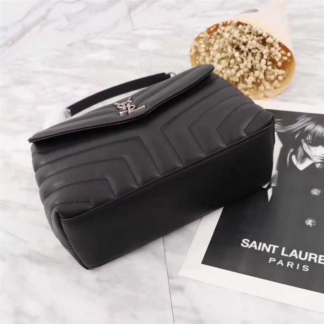 Yves Saint Laurent Leather Cross-body Shoulder Bag 487218 Black