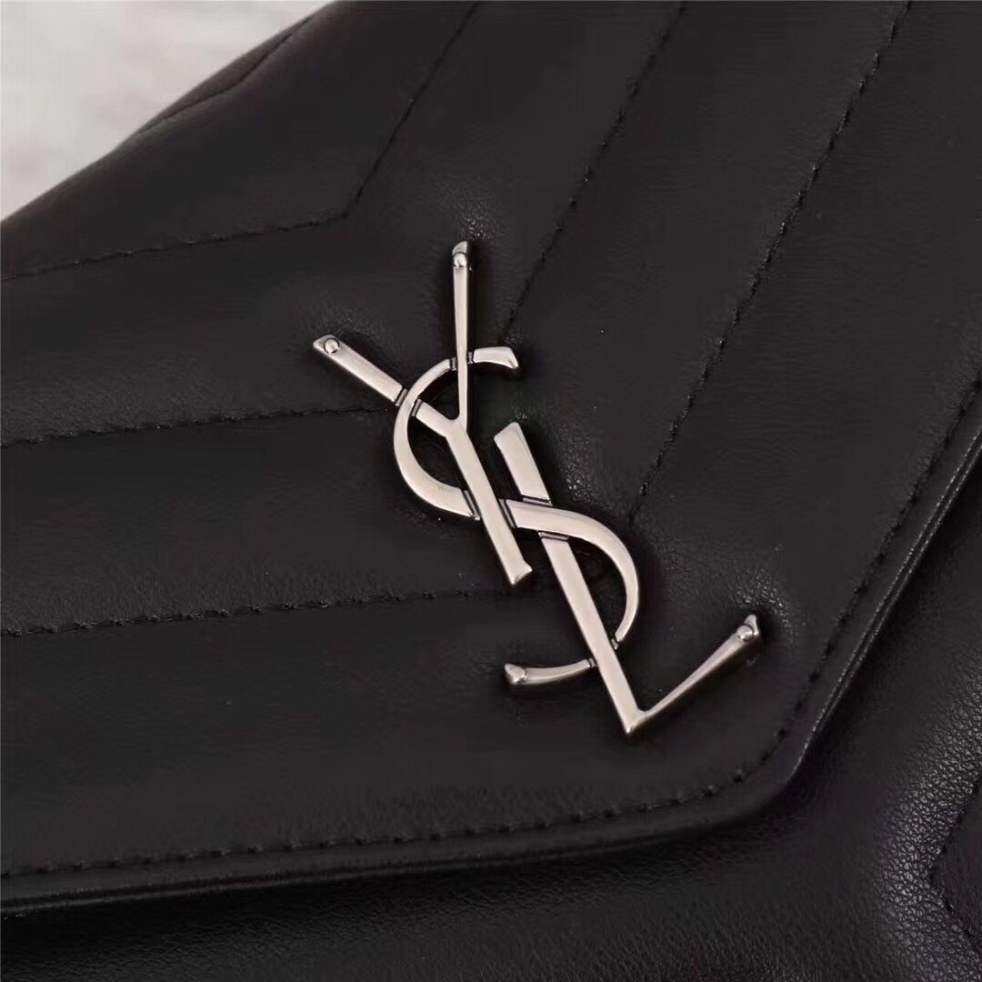 Yves Saint Laurent Leather Cross-body Shoulder Bag 487218 Black