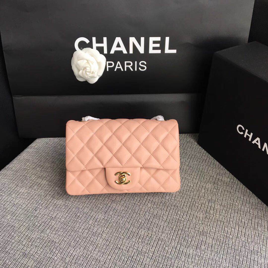 Chanel Classic Flap Bags Red Original Sheepskin Leather 1116 pink