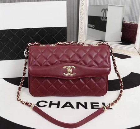 Chanel Sheepskin Leather Shoulder Bag 3325 Wine