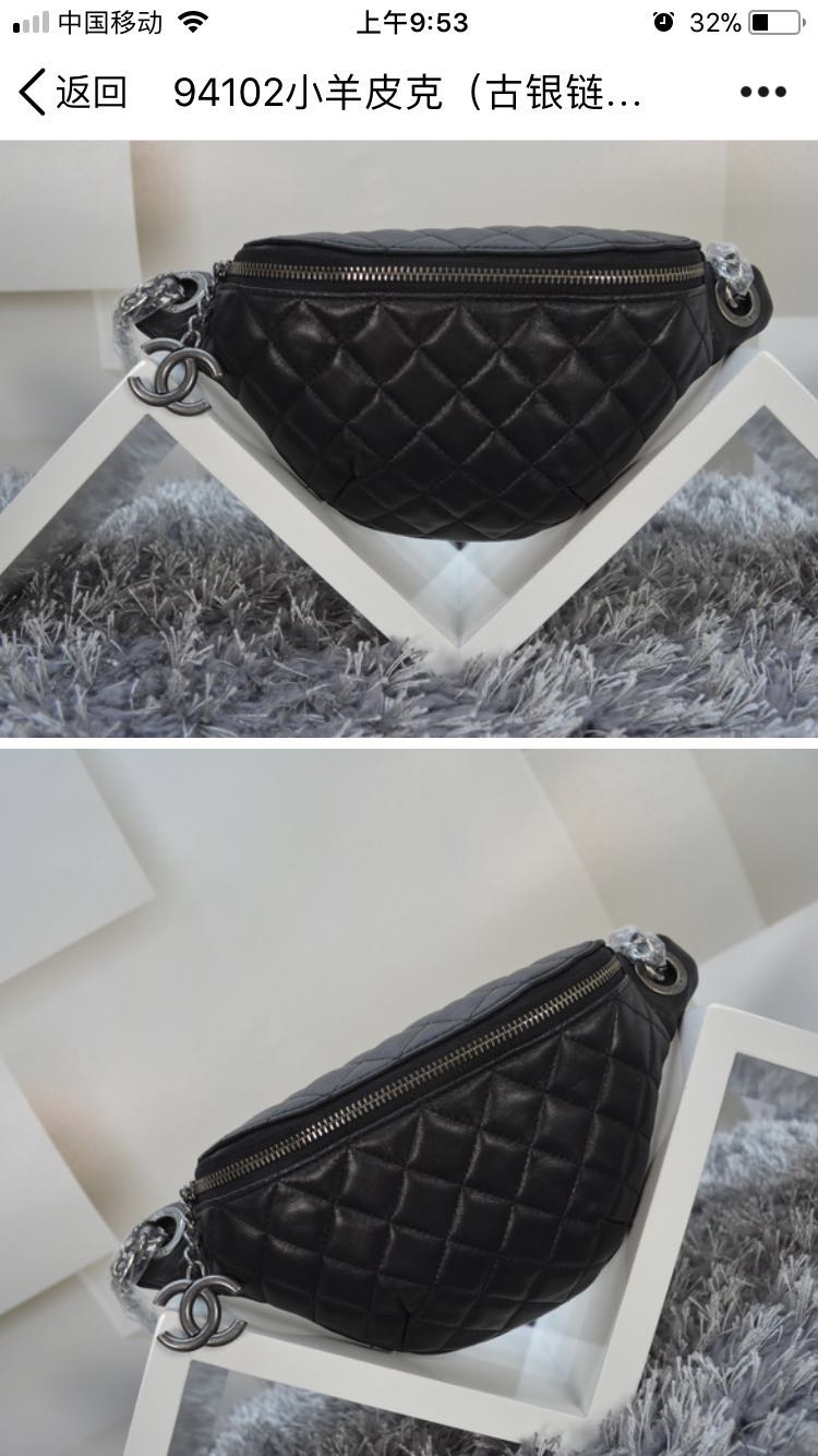 Chanel waist pack Sheepskin 94102 black