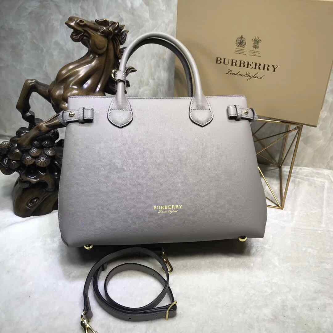 BurBerry Leather Tote Bag 5559 grey