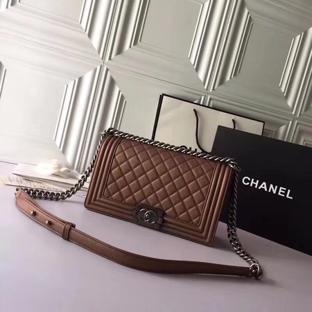 Chanel Le Boy Flap Shoulder Bag Original Cannage Patterns 67086 Bronze