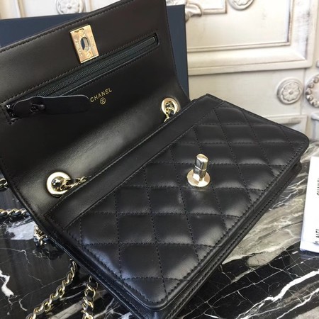 Chanel WOC Original Sheepskin Leather Shoulder Bag D33814 Black