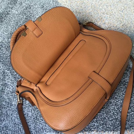 Chloe Marcie original Calfskin Leather Top Handle Bag 166320 camel