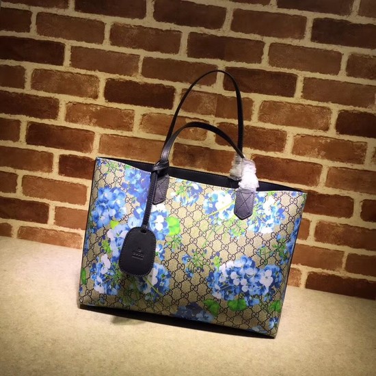 Gucci Reversible GG Leather Tote Bags 368568 Geranium blue
