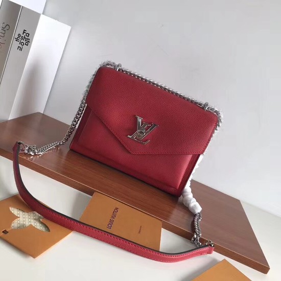 Louis vuitton Original Leather Evening Bag Clutch Love Note MYLOCKME BB M51418 red