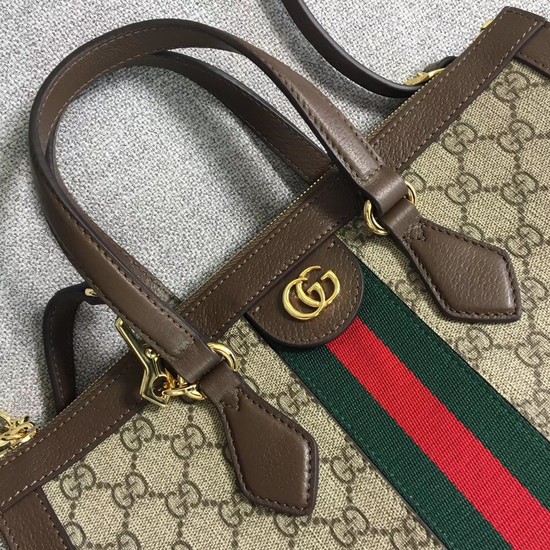 Gucci GG canvas ophidia top quality tote bag 524537 brown 