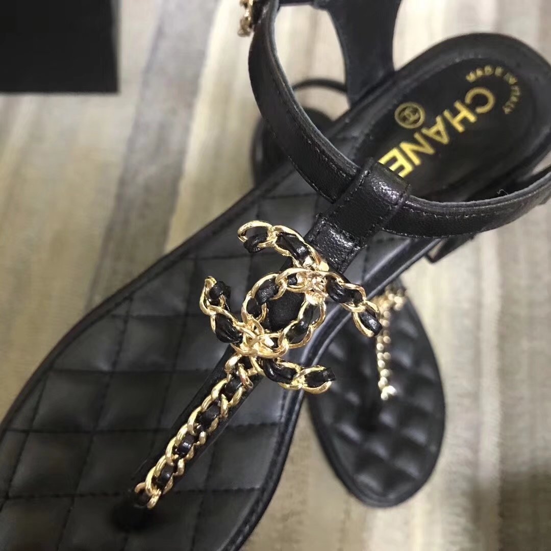 Chanel sandals CH2328LS black heel of a shoe 4CM