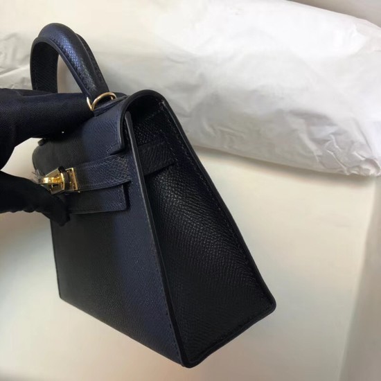 Hermes Kelly 20cm Tote Bag Original Leather KL20 black