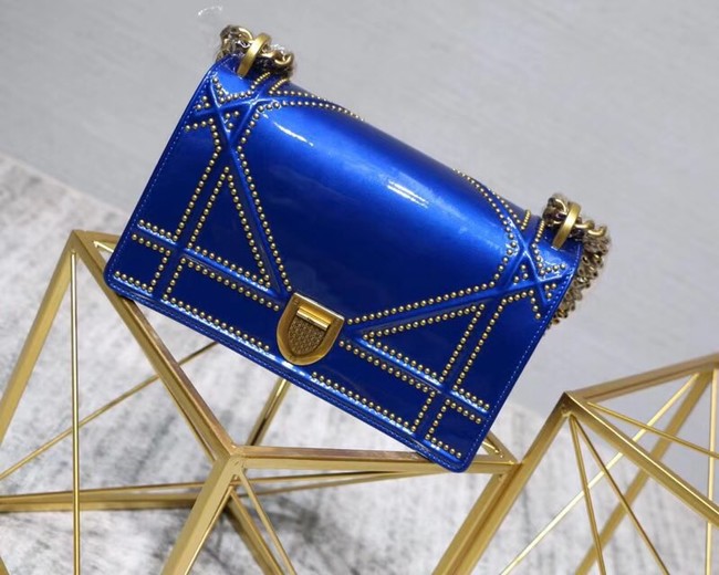 Dior Small Diorama flap bag calfskin M0421 blue