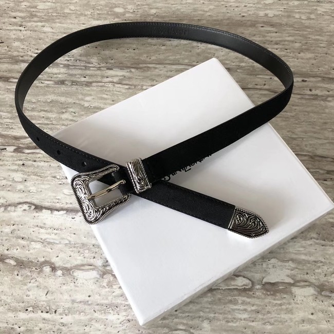 YSL leather belt 4765 black