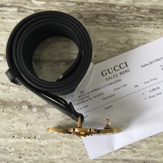 Gucci Queen Margaret leather belt 499637 black