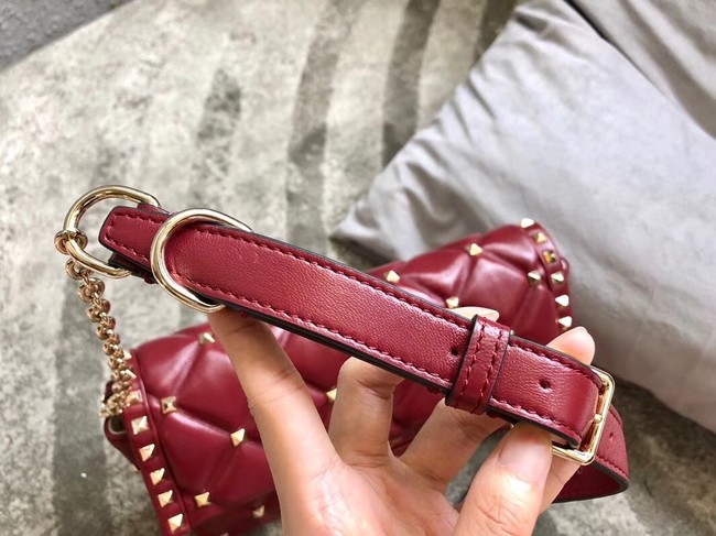 VALENTINO Candystud leather cross-body bag 9741 red