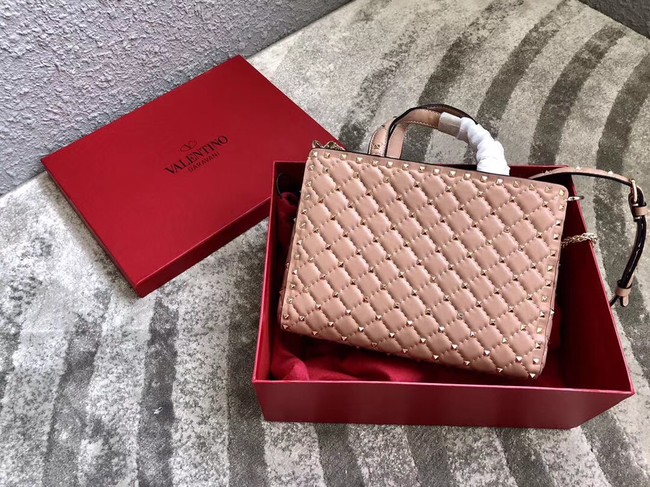 VALENTINO Candystud quilted leather tote 0061 light pink