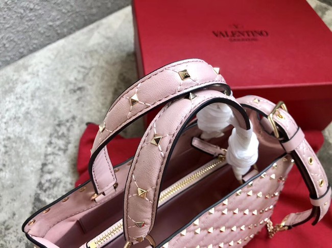 VALENTINO Candystud quilted leather tote 0061 pink