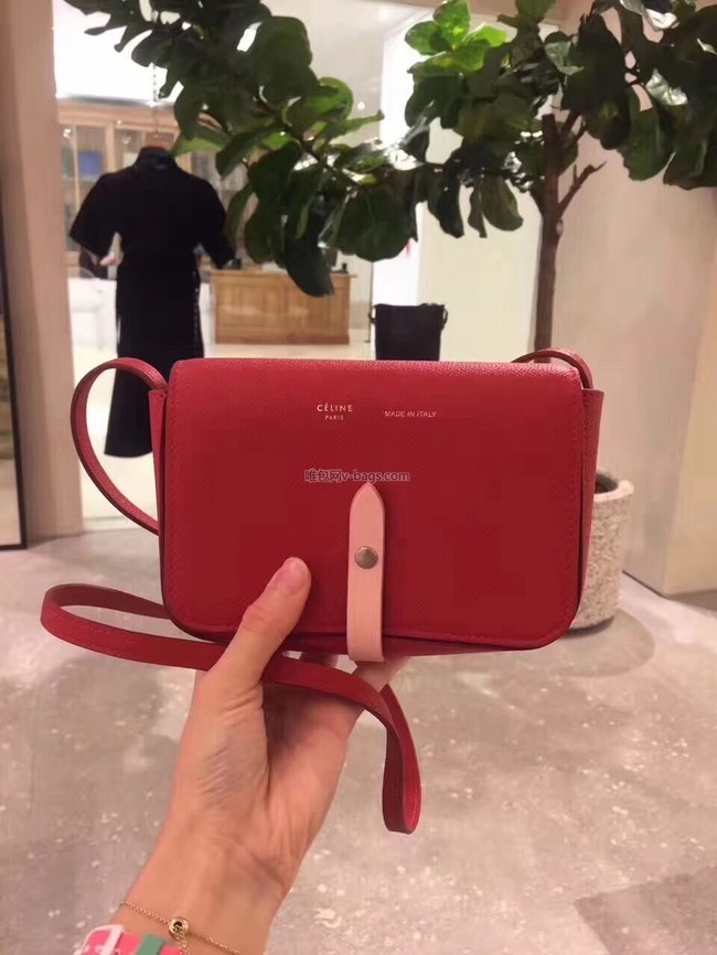 Celine leather Mini Shoulder Bag 55429 red	