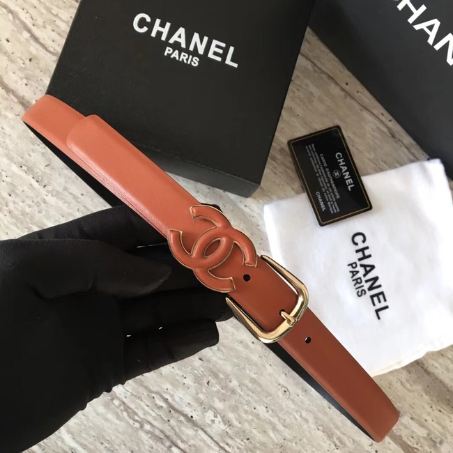Chanel Original Calf leather Belt 56989 Camel