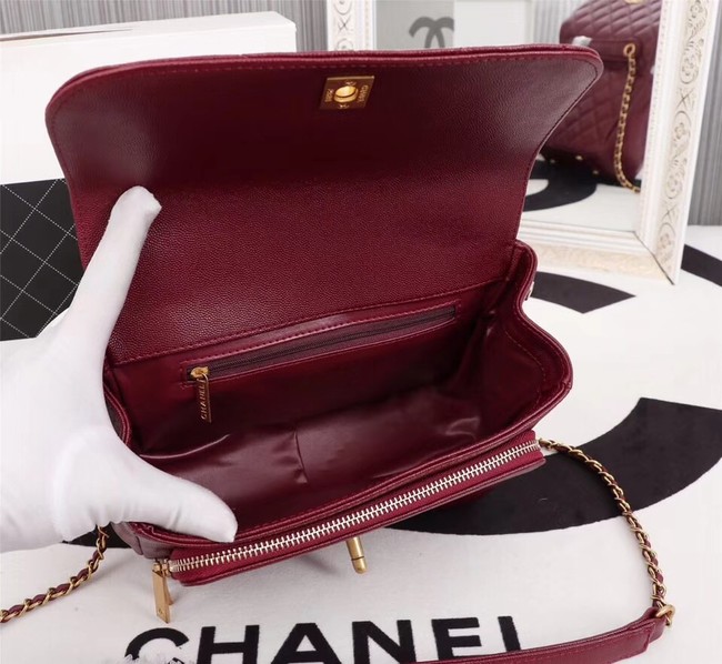 Chanel caviar Tote Bag 25691 red
