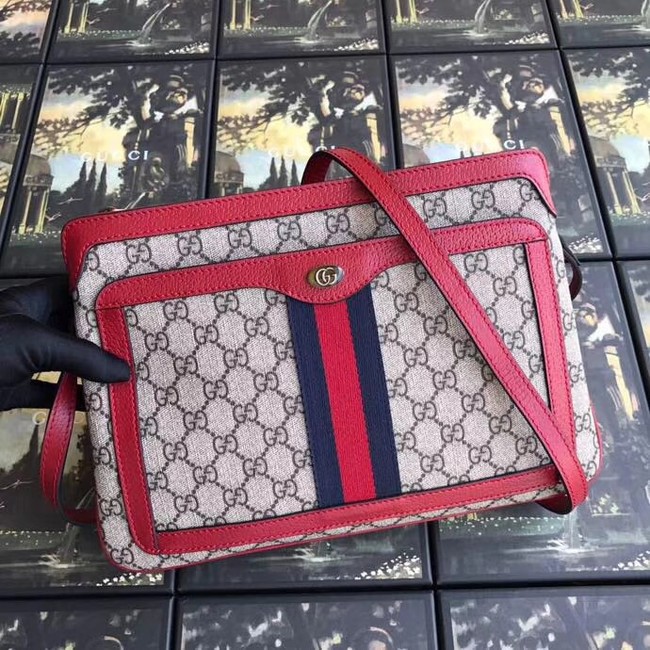 Gucci GG Supreme medium shoulder bag 523354 red