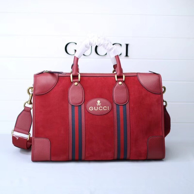 Gucci Suede duffle bag with Web 459311 red