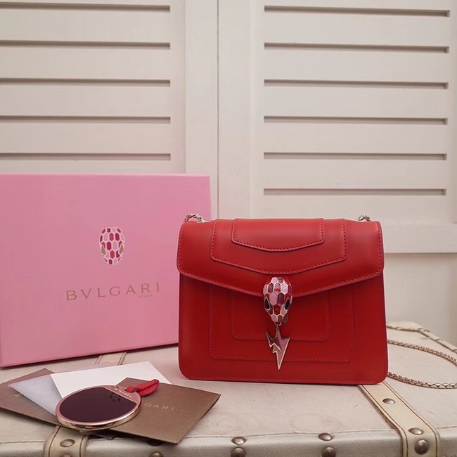BVLGARI Serpenti Forever Flap Cover leather bag 34559 red