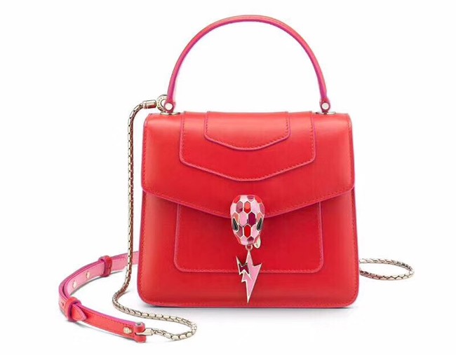 BVLGARI Serpenti Forever leather flap bag 286999 red
