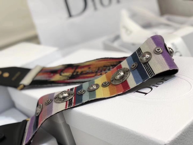 Dior MULTI-COLOURED CANVAS SHOULDER STRAP WITH MEDALLIONS 2659