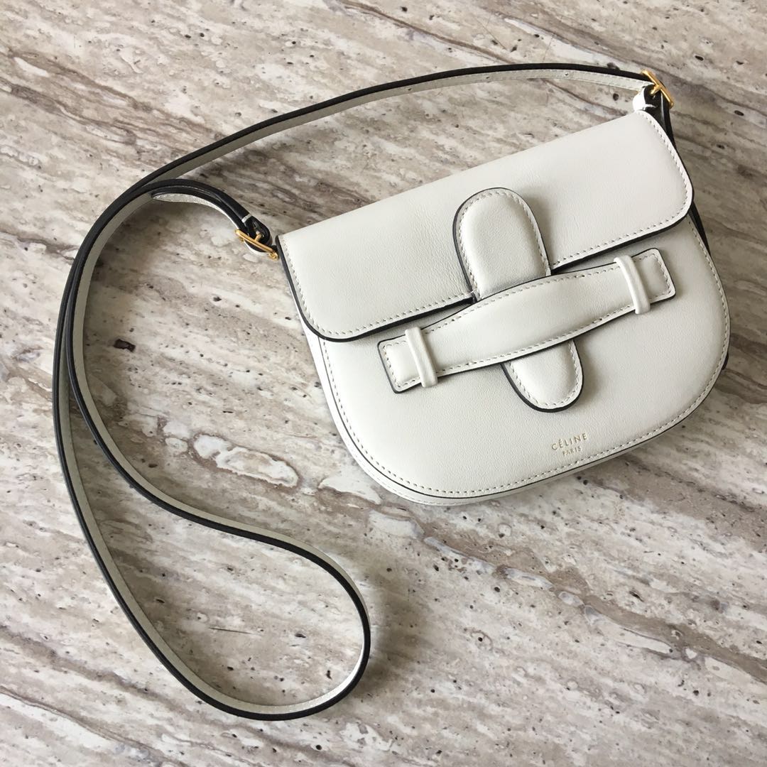 Celine Original Leather mini Shoulder Bag 3694 WHITE