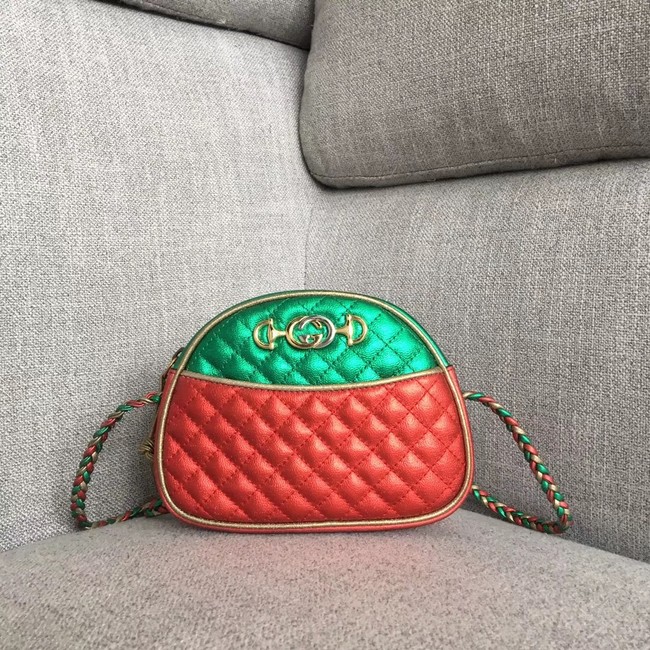 Gucci Laminated leather mini bag 534951 red&green