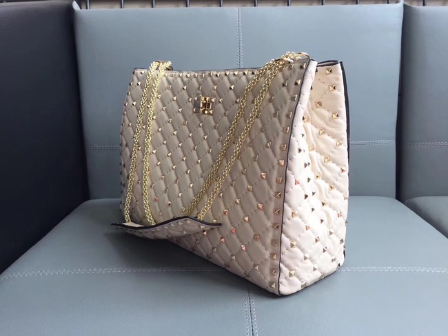 Valentino Starry Series Shopping Bag Original Sheepskin Leather 0346 off-white