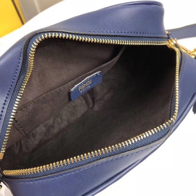 Fendi MINI CAMERA CASE leather bag 8BS019A blue