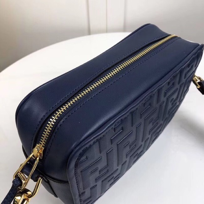 Fendi MINI CAMERA CASE leather bag 8BS019A blue