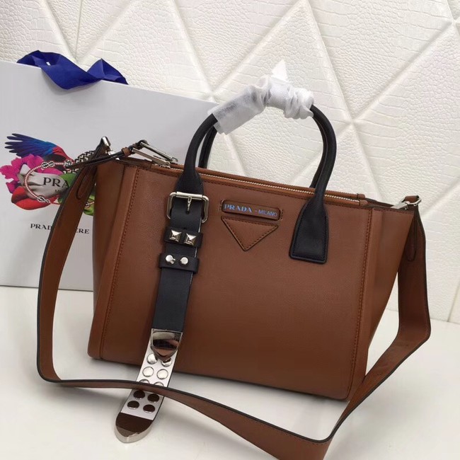 Prada Concept Leather handbag 1BA175 Brown