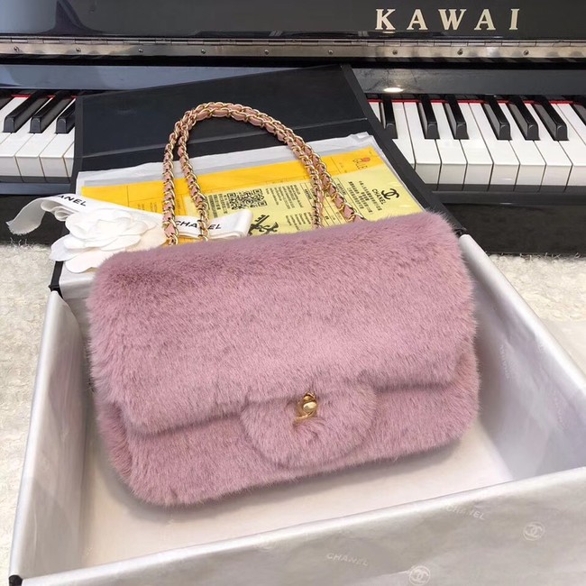 Chanel mini flap bag Rabbit hair 1116 pink