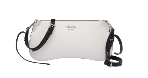 Prada Sidonie leather shoulder bag 1BH111 white
