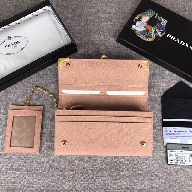 Prada Cahier Saffiano Leather Wallet Large 1MH132 apricot