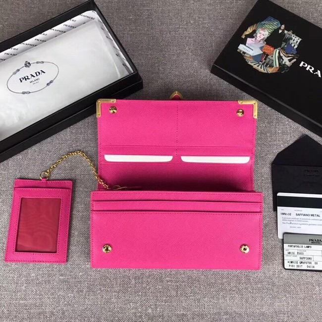 Prada Cahier Saffiano Leather Wallet Large 1MH132 rose