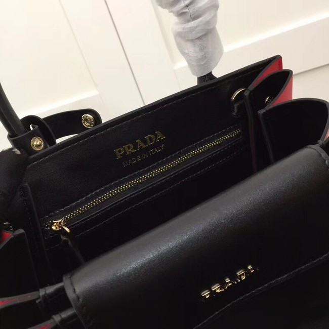 Prada Calf leather bag 1BA050 black&red