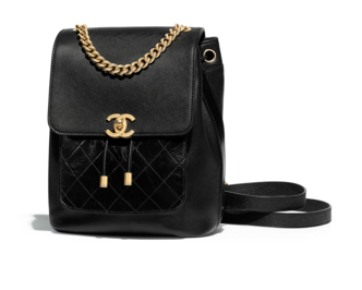 Chanel backpack Grained Calfskin Calfskin & Gold-Tone Metal A57570 black