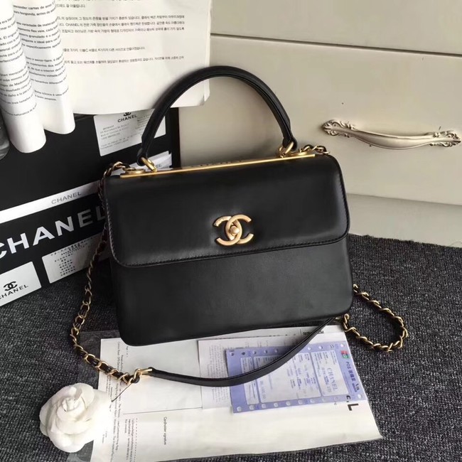 Chanel Original small flap bag with top handle A92236 black