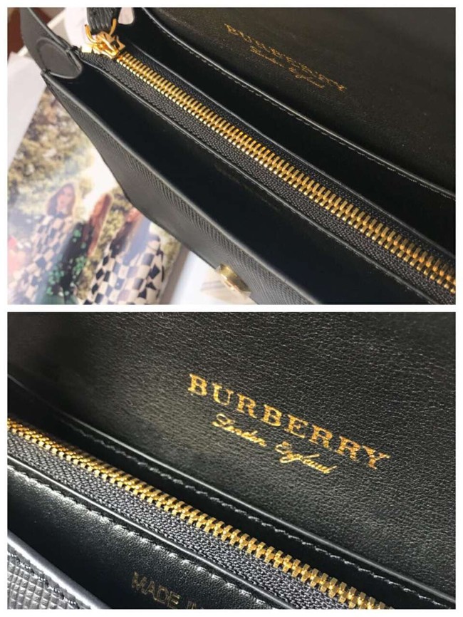BURBERRY Hampshire vintage check leather cross-body bag 24581 black