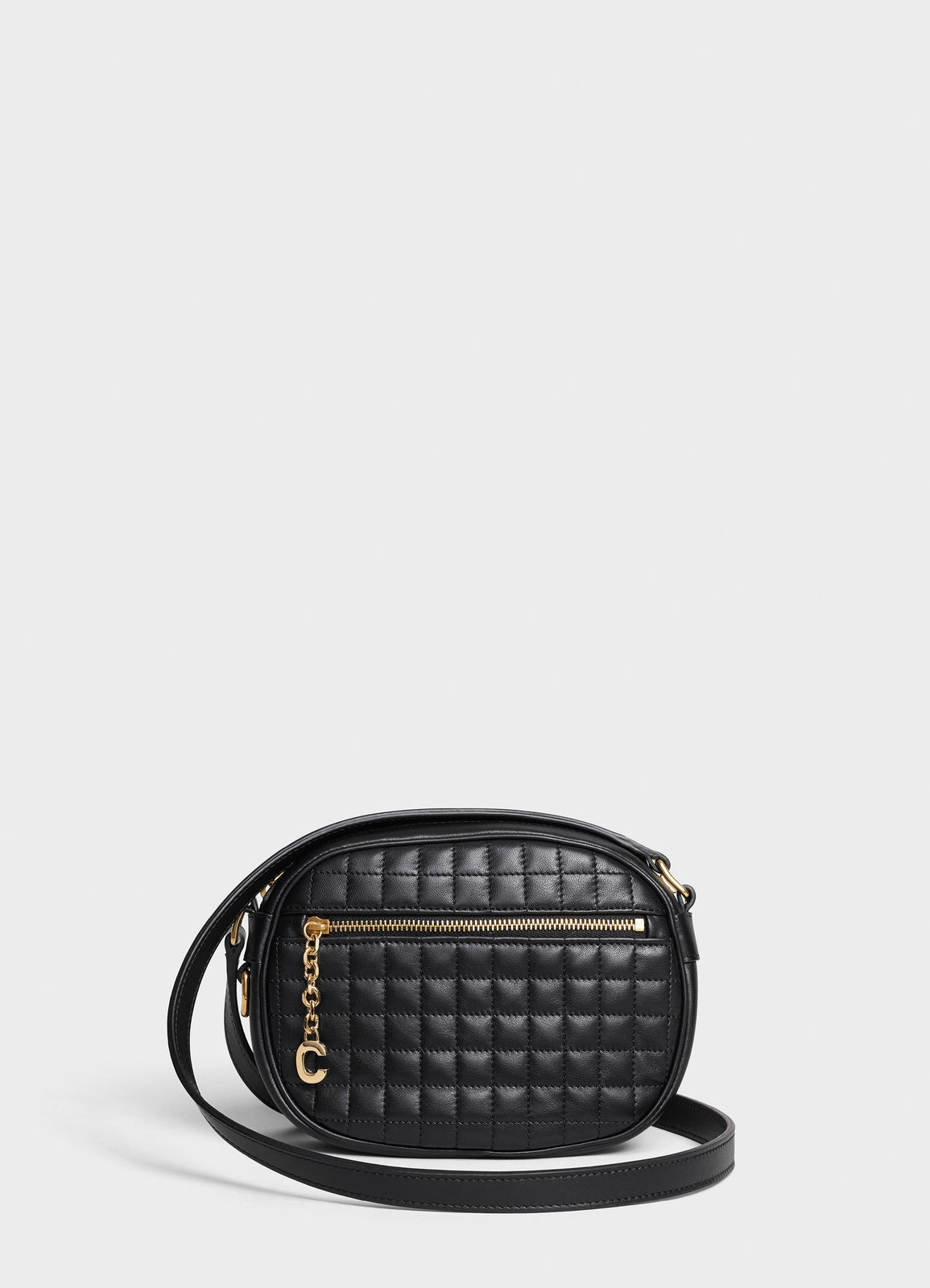 CELINE CROSS BODY SMALL C CHARM BAG IN QUILTED CALFSKIN 188363 BLACK