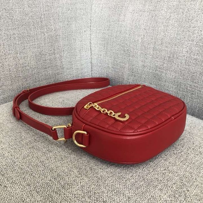 CELINE CROSS BODY SMALL C CHARM BAG IN QUILTED CALFSKIN 188363 RED