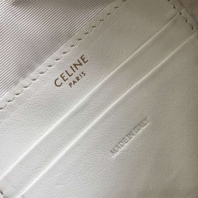 CELINE CROSS BODY SMALL C CHARM BAG IN QUILTED CALFSKIN 188363 WHITE