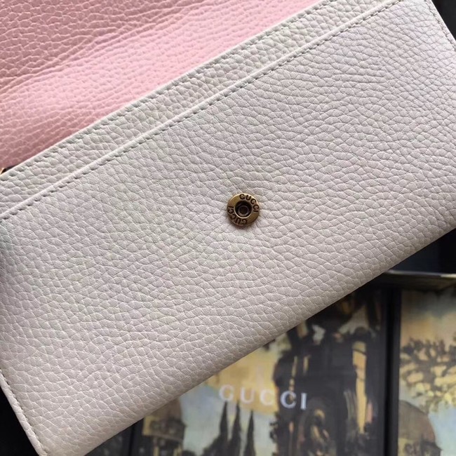 Gucci Leather zip around wallet with bow 524290 white