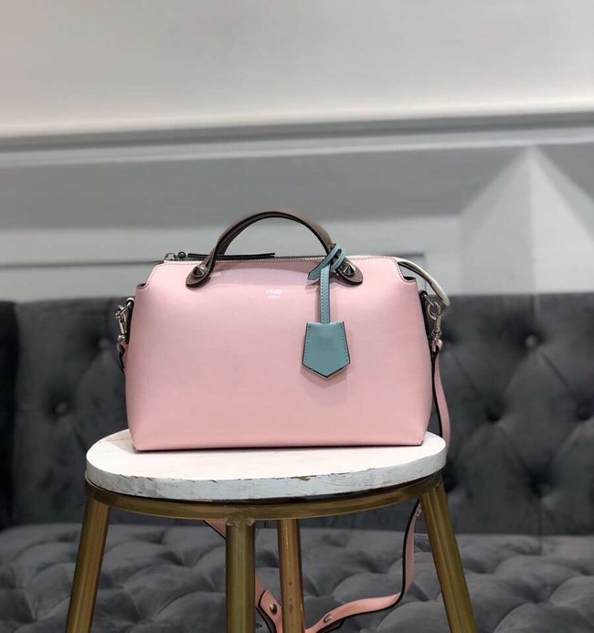 FENDI BY THE WAY REGULAR Small multicoloured leather Boston bag 8BL1245 pink&brown
