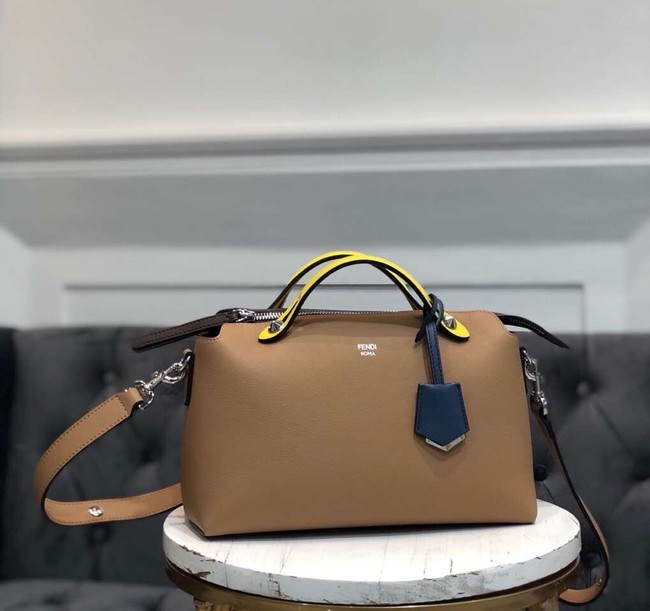 FENDI BY THE WAY REGULAR Small multicoloured leather Boston bag 8BL1245 Apricot&yellow