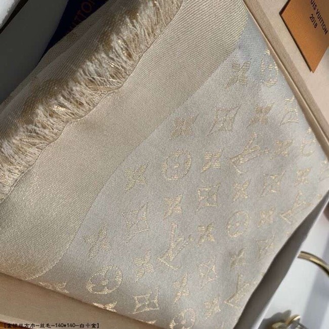 Louis Vuitton MONACO SQUARE Monogram flower pattern silk M71151 off-white