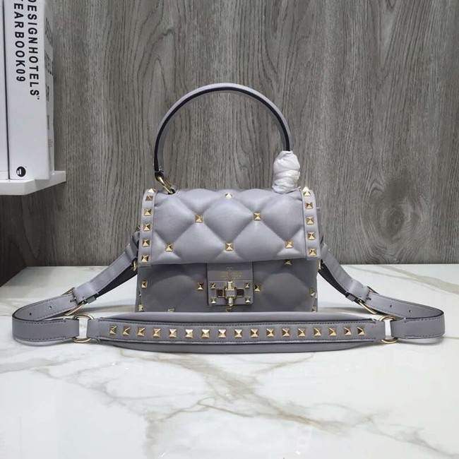 VALENTINO Candy quilted leather cross-body bag 0033 grey